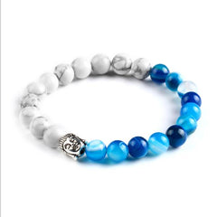 Two Colors Buddha Bracelet Lava Stone