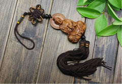 Wooden Buddha Statue Car Pendant