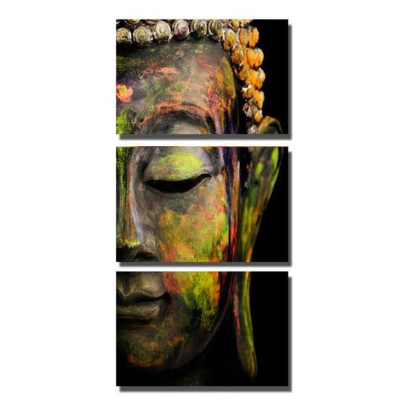 Three Picture Set Abstract Buddha Canvas Wall Picture