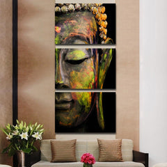 Three Picture Set Abstract Buddha Canvas Wall Picture