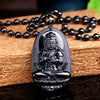 Unique Natural Black Obsidian Carved Buddha