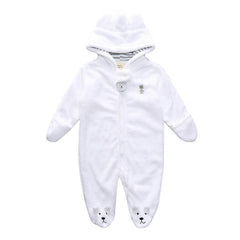 2017 Autumn Winter Baby Rompers Bear style baby coral fleece Hoodies Jumpsuit baby girls boys romper newborn toddle clothing